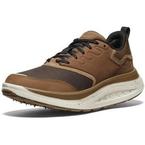 KEEN Men's WK400 Performance Breathable Walking Shoes, Bison/Toasted Coconut, 8